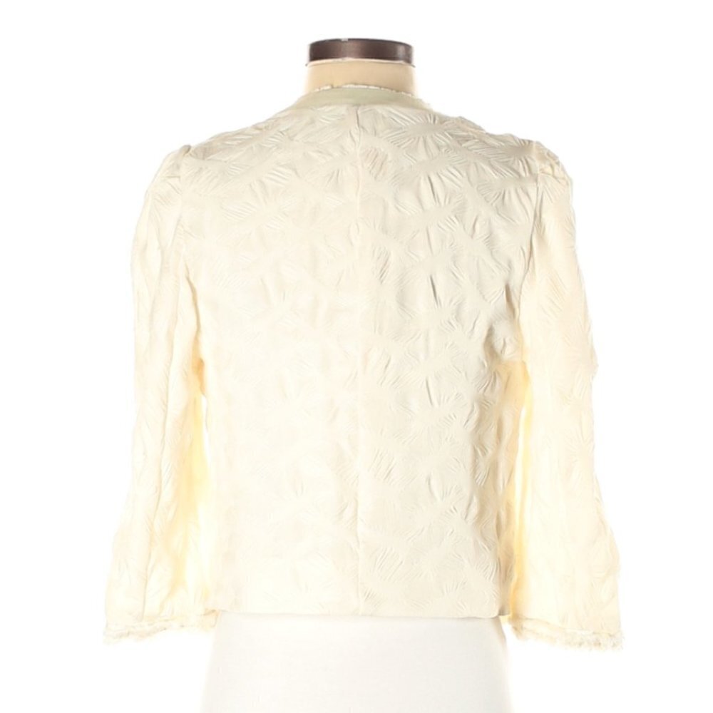Mcginn | Cream Open Front Textured Jacket Size Sm… - image 8